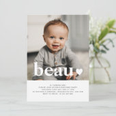 Invitation pour le premier anniversaire avec photo (Debout devant)