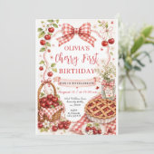 Invitation pour le premier anniversaire Cherry Swe (Debout devant)