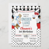 Invitation pour le premier anniversaire d'Alice au (Devant)