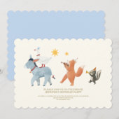 Invitation pour le premier anniversaire d'animaux (Devant / Derrière)