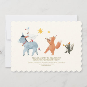 Invitation pour le premier anniversaire d'animaux
