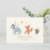 Invitation pour le premier anniversaire d'animaux (Debout devant)