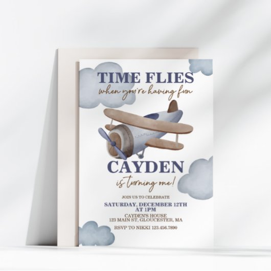 Invitation pour le premier anniversaire d'avion Le