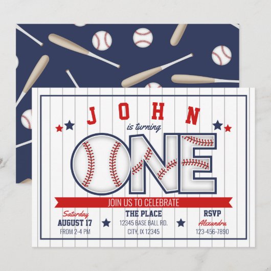Invitation pour le premier anniversaire de base-ba (Devant / Derrière)