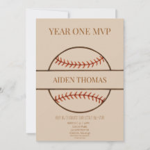 Invitation pour le premier anniversaire de basebal