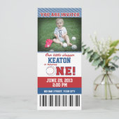 Invitation pour le premier anniversaire de basebal (Debout devant)