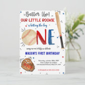 Invitation pour le premier anniversaire de basebal (Debout devant)
