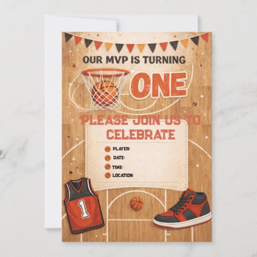Invitation pour le premier anniversaire de Basketb (Devant)