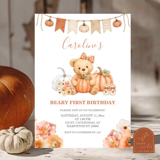 Invitation pour le premier anniversaire de Bear Pu