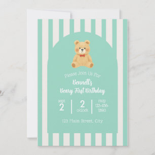 Invitation pour le premier anniversaire de Beary