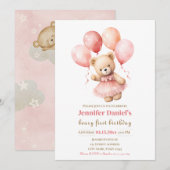 Invitation pour le premier anniversaire de Beary a (Devant / Derrière)