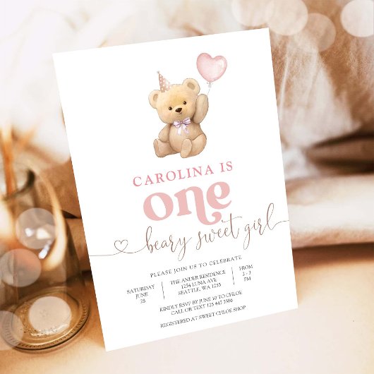 Invitation pour le premier anniversaire de Beary S