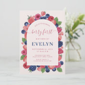Invitation pour le premier anniversaire de bébé fi (Debout devant)