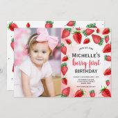 Invitation pour le premier anniversaire de Berry,  (Devant / Derrière)