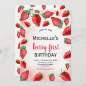 Invitation pour le premier anniversaire de Berry,  (Devant / Derrière)