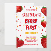 Invitation pour le premier anniversaire de Berry t (Devant / Derrière)