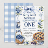 Invitation pour le premier anniversaire de Blueber (Devant / Derrière)