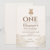 Invitation pour le premier anniversaire de Boho Te (Devant / Derrière)