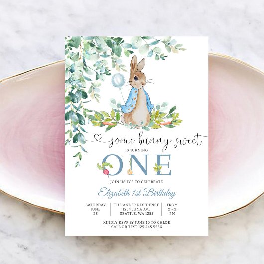 Invitation pour le premier anniversaire de Bunny