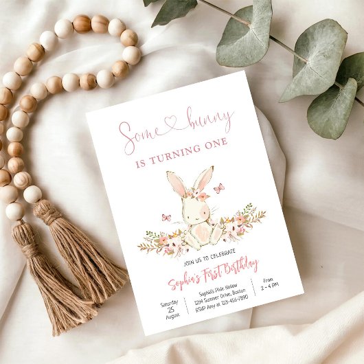 Invitation pour le premier anniversaire de Bunny F