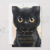 Invitation pour le premier anniversaire de chat no (Devant)