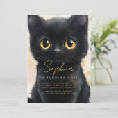Invitation pour le premier anniversaire de chat no (Debout devant)
