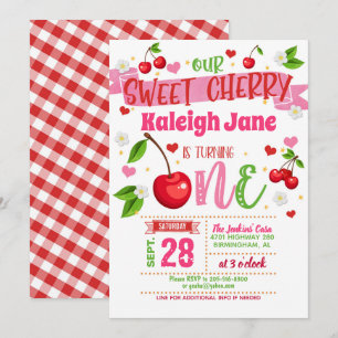 Invitation pour le premier anniversaire de Cherry