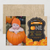 Invitation pour le premier anniversaire de citroui (Devant / Derrière)