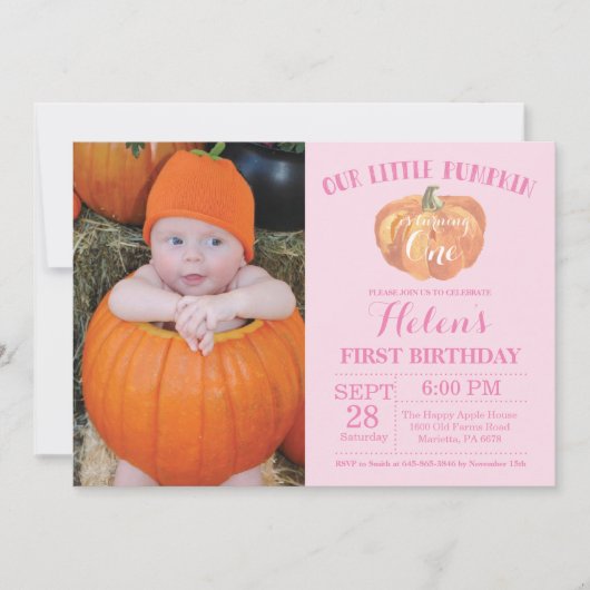Invitation pour le premier anniversaire de Citroui (Devant)