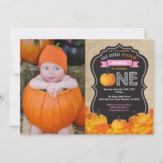 Invitation pour le premier anniversaire de citroui (Devant)