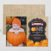 Invitation pour le premier anniversaire de citroui (Devant / Derrière)