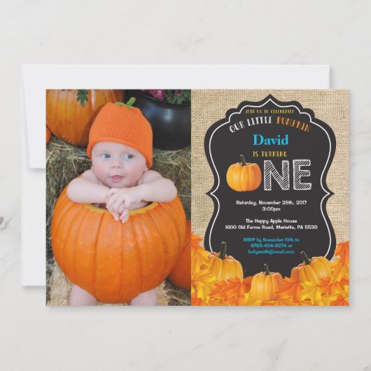 Invitation pour le premier anniversaire de citroui (Devant)