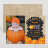 Invitation pour le premier anniversaire de citroui (Devant / Derrière)
