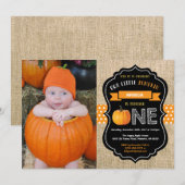 Invitation pour le premier anniversaire de citroui (Devant / Derrière)