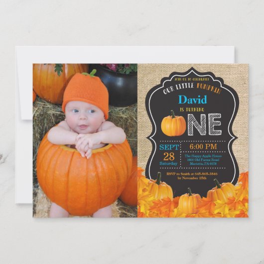 Invitation pour le premier anniversaire de citroui (Devant)