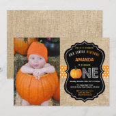 Invitation pour le premier anniversaire de citroui (Devant / Derrière)