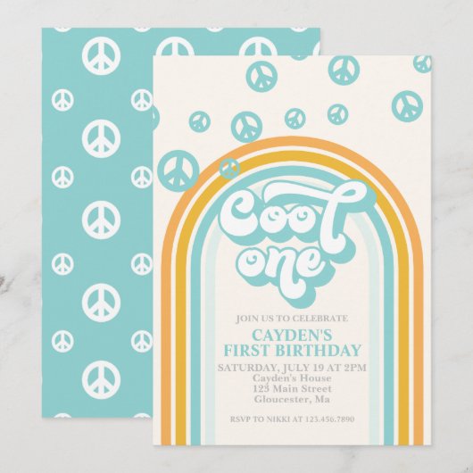 Invitation pour le premier anniversaire de Cool On (Devant / Derrière)