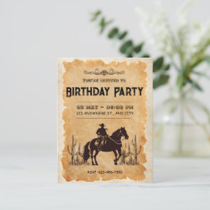 Invitation pour le premier anniversaire de Cowboy