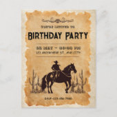Invitation pour le premier anniversaire de Cowboy (Devant)
