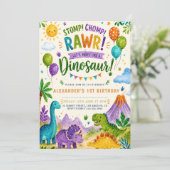 Invitation pour le premier anniversaire de dinosau (Debout devant)