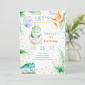 Invitation pour le premier anniversaire de dinosau (Debout devant)