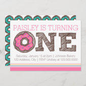 Invitation pour le premier anniversaire de Donut - (Devant / Derrière)