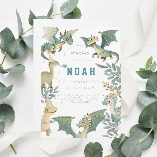 Invitation pour le premier anniversaire de Dragon 