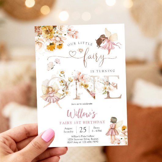 Invitation pour le premier anniversaire de fée