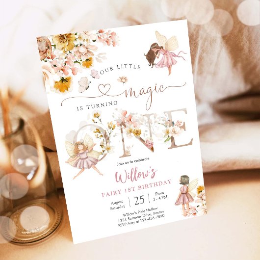 Invitation pour le premier anniversaire de fée
