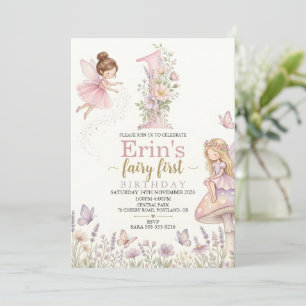 Invitation pour le premier anniversaire de fée Fil