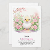 Invitation pour le premier anniversaire de Fille a (Devant / Derrière)