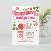 Invitation pour le premier anniversaire de fraise (Debout devant)