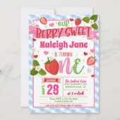 Invitation pour le premier anniversaire de fraise  (Devant)