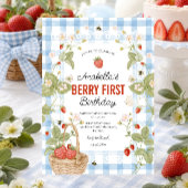 Invitation pour le premier anniversaire de fraise